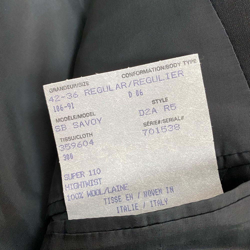 Samuelsohn Solid Black Blazer 42R - Picture 5 of 5
